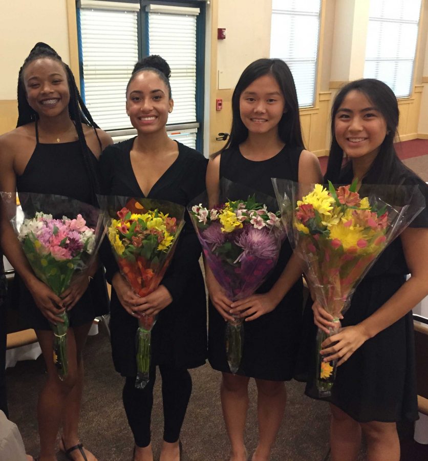 The+students+in+the+photo+%28from+left+to+right%29+are+Munachi+Esomonu+%28Foothill%29%2C+Mikai+Lewis+%28Foothill%29%2C+Nicole+Zhang+%28Amador%29%2C+and+Samantha+Corpuz+%28Amador%29.+They+were+honored+for+founding+SIAC+over+the+summer+of+2015.