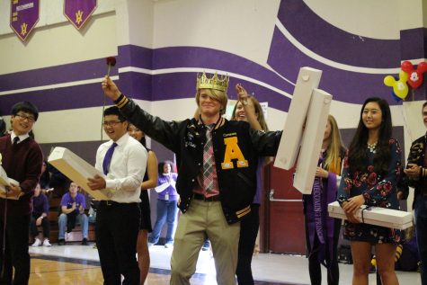 Cameron Hennings- the Senior Prince, awaits an attack from his Football playing friends who rush out to tackle him.