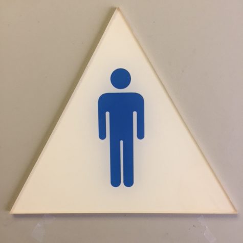 Pictured is the boys bathroom located in the M building directly next to the hydration station.