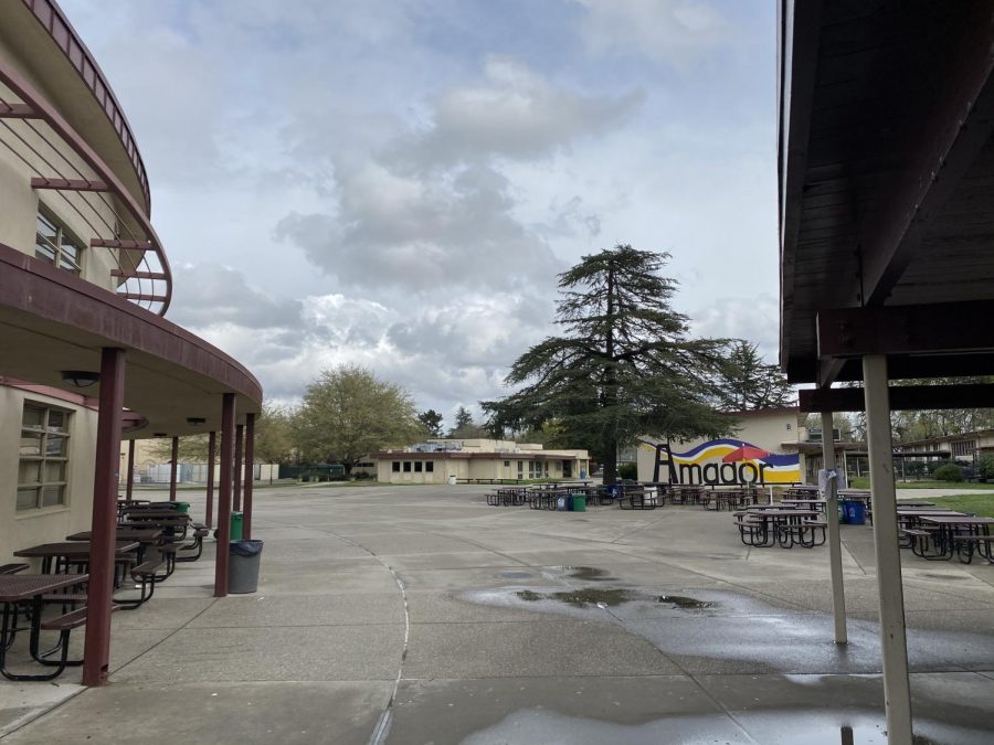 The Amador campus is deserted on Monday, March 16, the first day of the PUSD school dismissal.