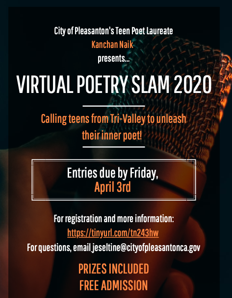 Pleasanton teen poet laureate presents 2020 virtual poetry slam