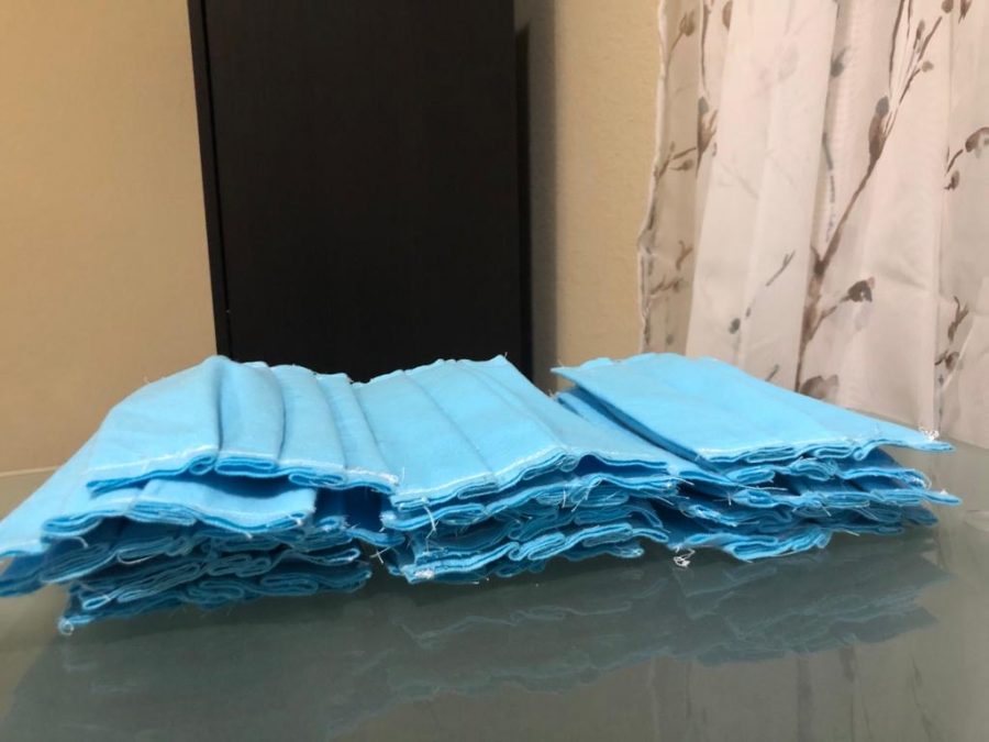Club members spent their entire spring break working to compile enough masks to distribute to those in need.