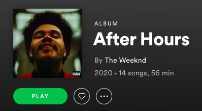 After Hours was one of the most popular albums of 2020.