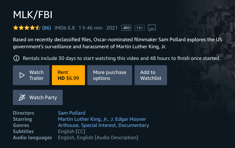 Movie Review: MLK/FBI