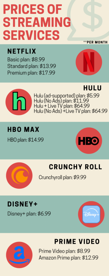 Every streaming service has its perks, with prices ranging from $5.99 to $64.99 a month.