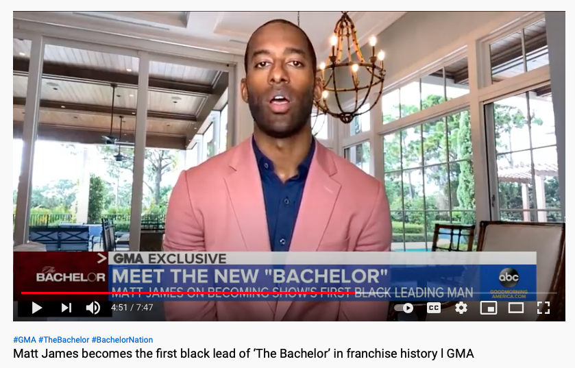 'The Bachelor' will feature the first black 'bachelor' Matt James