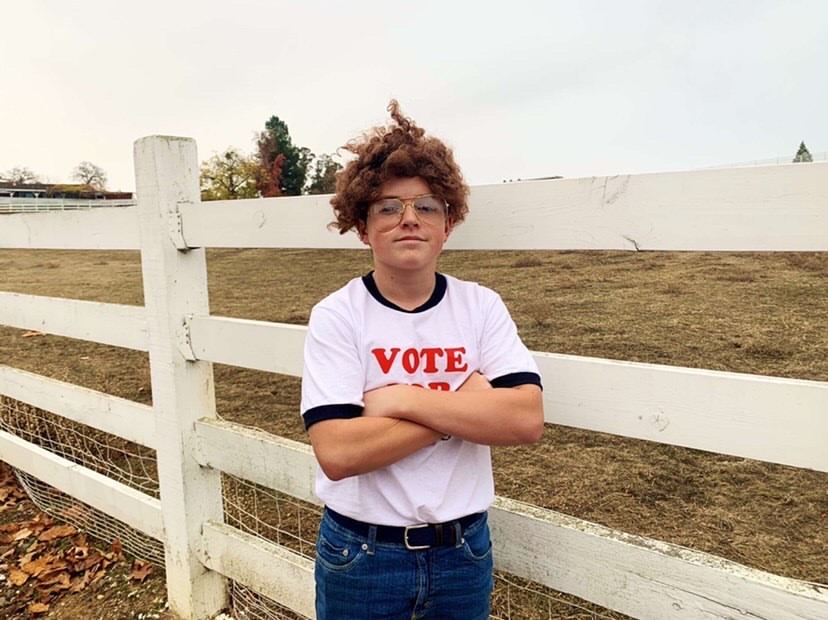 Scott Garmon poses as Napoleon Dynamite. 