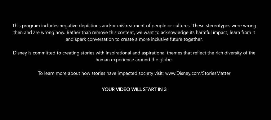 Seen here is the disclaimer in the beginning of the films. 