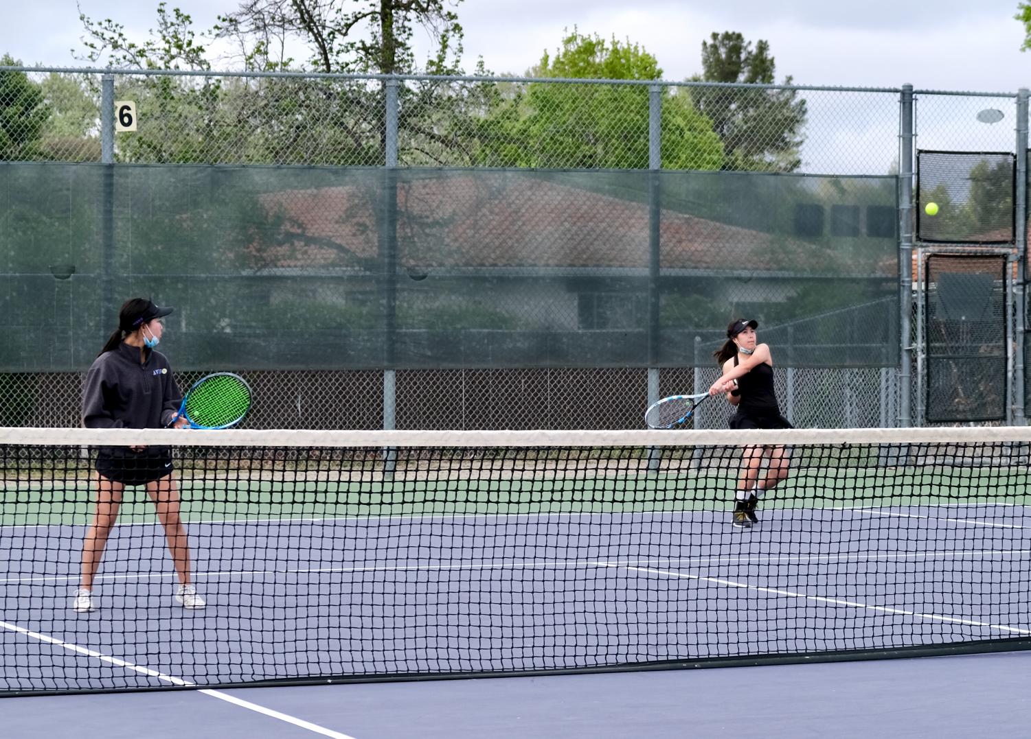 Girls+Tennis+against+Dublin+High+School