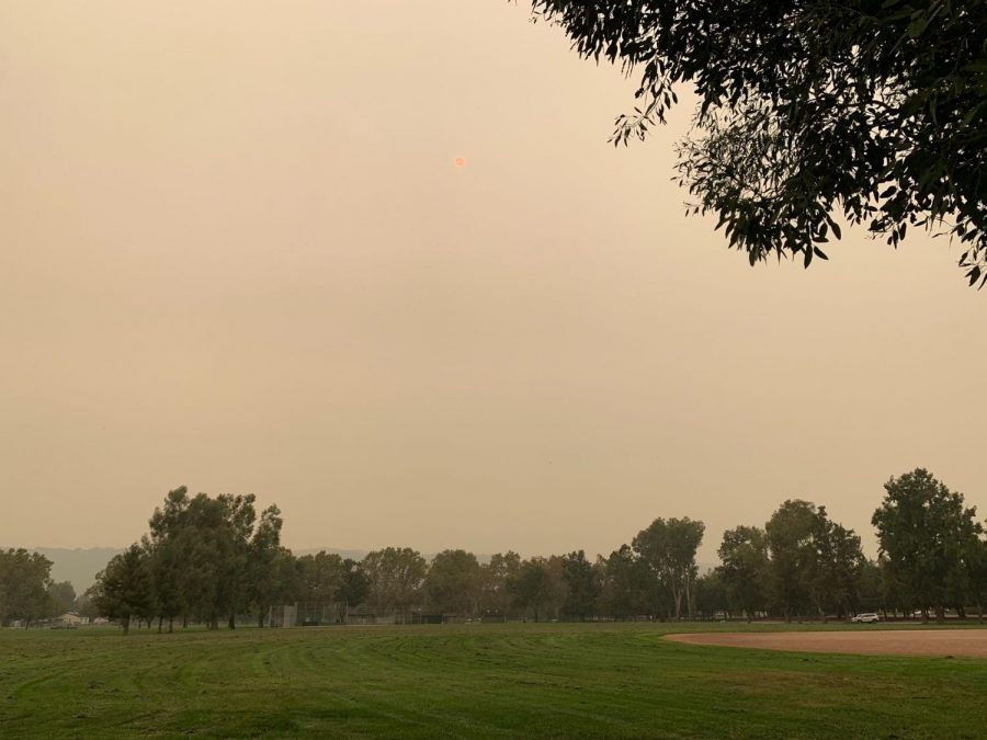 Forest fires, an effect of human caused global warming, resulted in heavy smoke around California in September. 