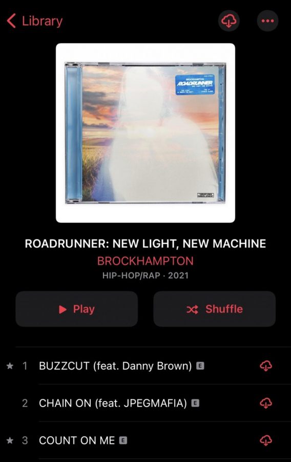 Brockhampton’s ROADRUNNER: NEW LIGHT, NEW MACHINE is available on streaming services including Apple Music, Spotify, Pandora, etc. 
