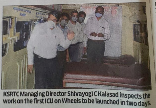 The newspaper talks about the ICU on Wheels, an operation where trains and buses are being converted into hospitals. 