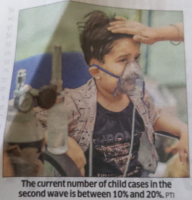 Newspapers in India run stories about how children are being affected by the virus as well. 