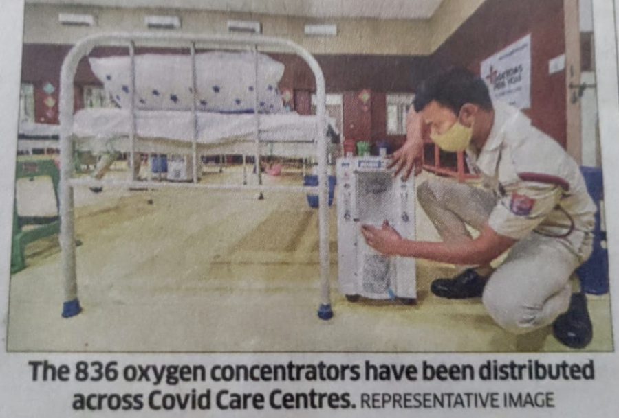 836 oxygen concentrators have been distributed across Covid Care Centers. 