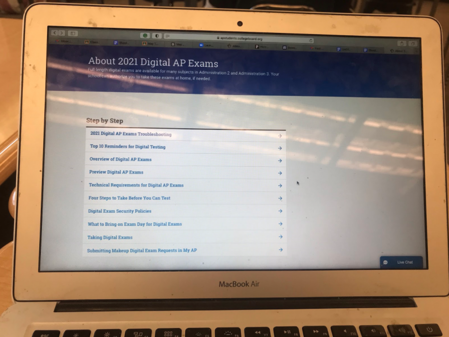 The photo above is the college board AP Student website where AP exams can be monitored.
