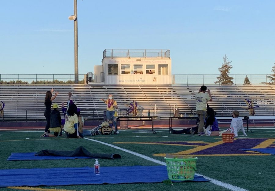 The Senior Movie Night is kicked off with a game led by the senior class officers and played by the Don Squad. The Don Squad members have to guess the song and artist playing. 
