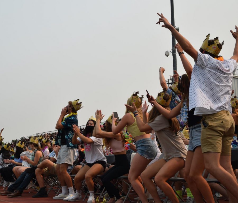 The juniors and seniors cheer for themselves, getting excited for their last year(s) at Amador.