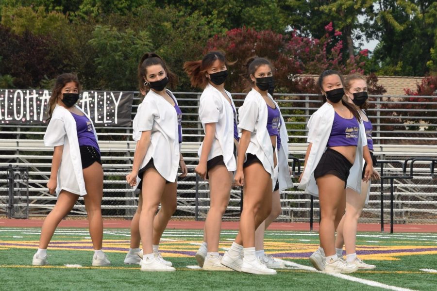 The Amador Valley dance team performed a trendy and fun routine with upbeat songs. They kicked off the rally, being the first performers in 2 years.