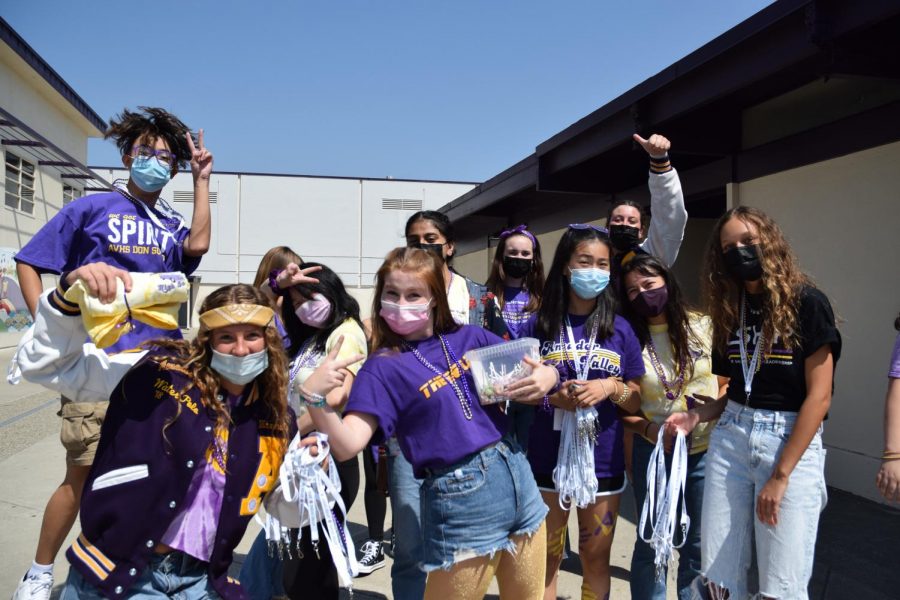 The Leadership Team huddles with camaraderie before they go into the classrooms, sharing the Amador spirit in anticipation for the upcoming game. 