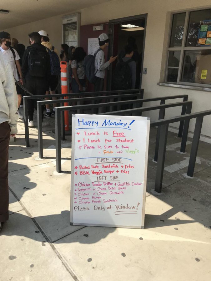 The cafeteria provides a wide variety of meals for students to eat everyday.