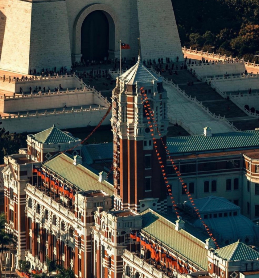 The presidential office of Taiwan celebrated Taiwan Independence Day with an abundance of Taiwan flag decorations and banners. Source: @s.yin.h on Instagram