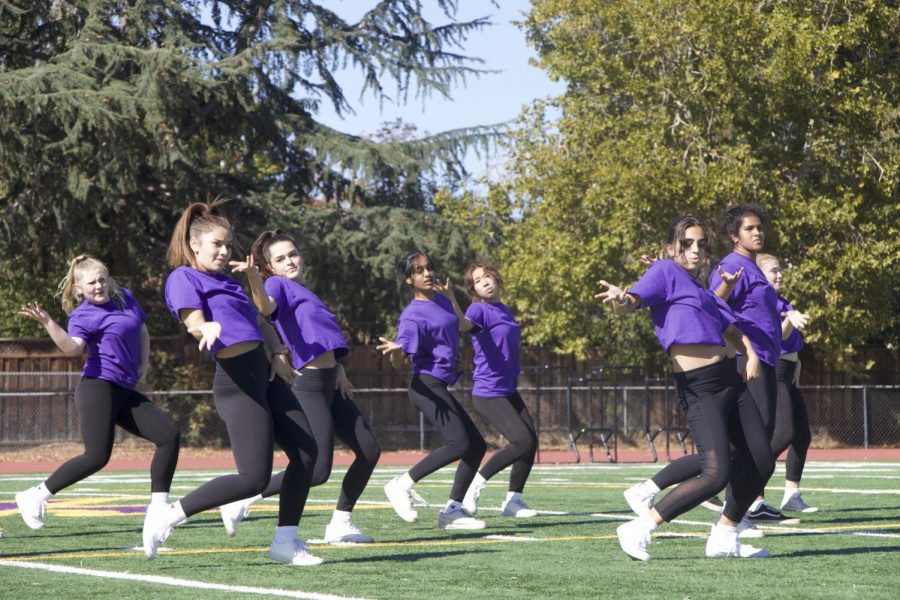 During the homecoming rally, the dance team shows off their new choreography.