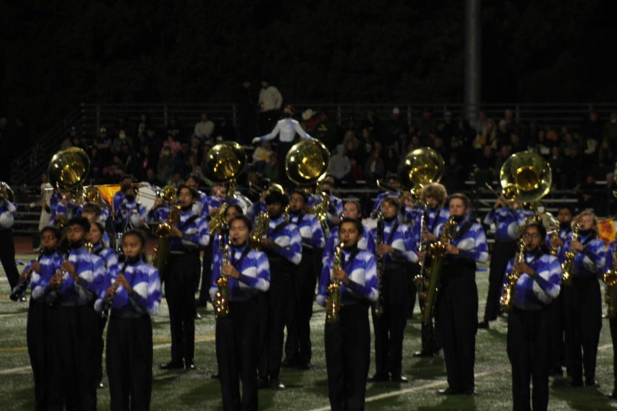 Band performs during the Pink-Out football game on October 8.