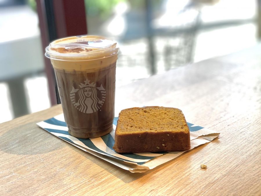 Starbucks’ pumpkin loaf provides a cozy balance to its pumpkin cream cold brew.