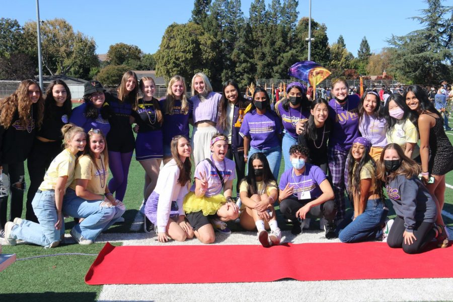 Students from leadership and the Don Squad celebrate a successful Homecoming rally.