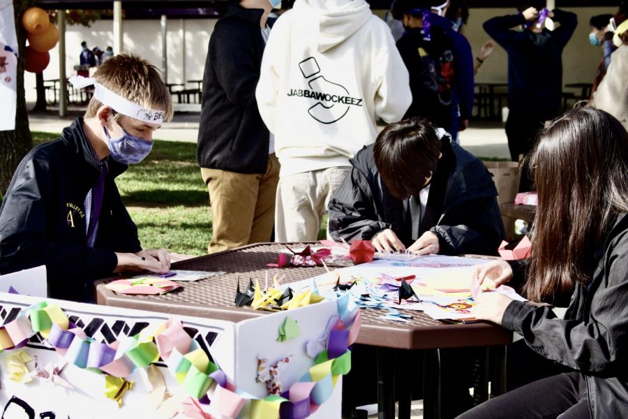 Origami, a traditional Japanese art of paper folding, was one of the many activities that were offered at this gathering.