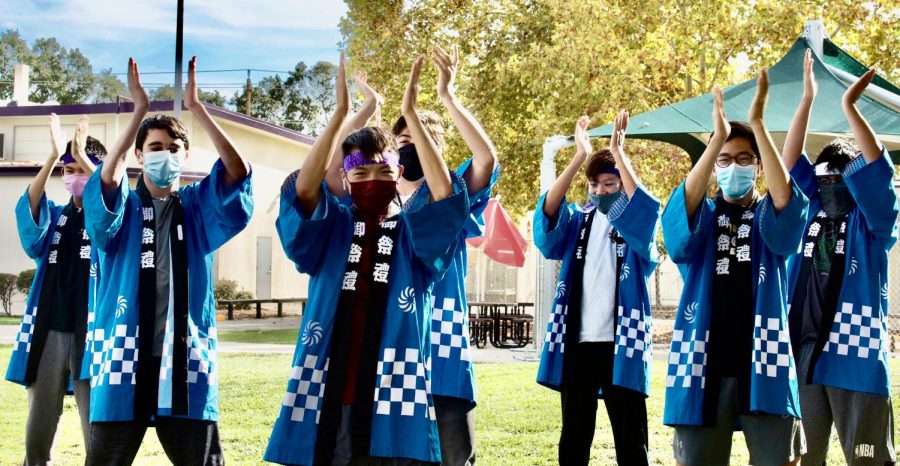 One of the groups from Japanese class, initiate the festival with rhythmic clapping, a dance commonly expressed in this culture.