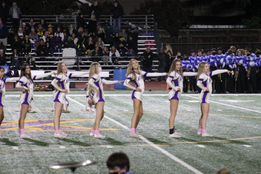 The cheerleaders wowed the crowd with their routine during halftime.