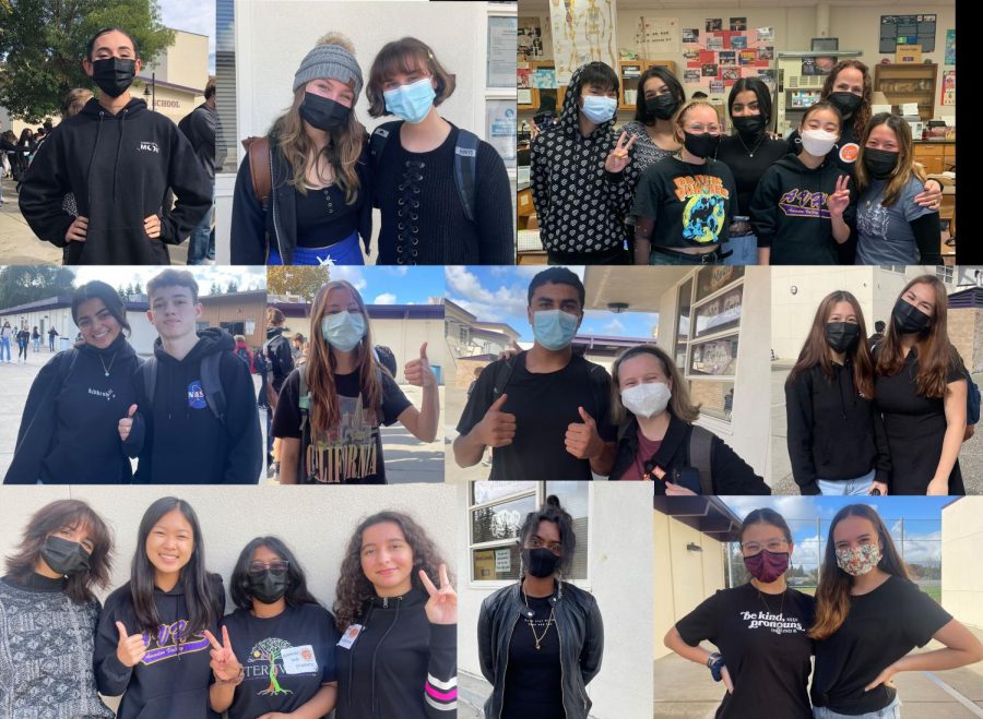 Students dressed in clothes like the APT's black shirts to express teacher appreciation at school on Thursday.