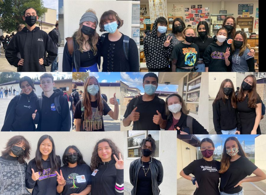 Students dressed in clothes like the APTs black shirts to express teacher appreciation at school on Thursday.