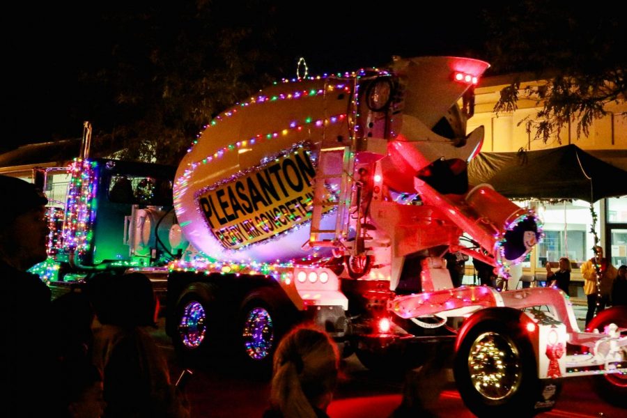 Pleasanton's parade also had a lit up concrete barrel to represent the hard work that people put into making our roads smooth. 