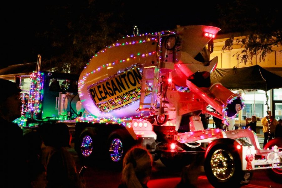 Pleasantons parade also had a lit up concrete barrel to represent the hard work that people put into making our roads smooth. 