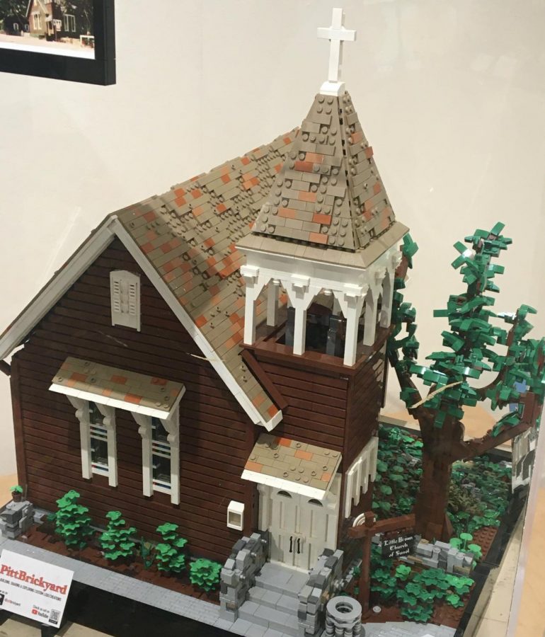 A+LEGO+model+of+the+Little+Brown+Church+in+Sunol+is+a+striking+resemblance+to+the+real+structure.