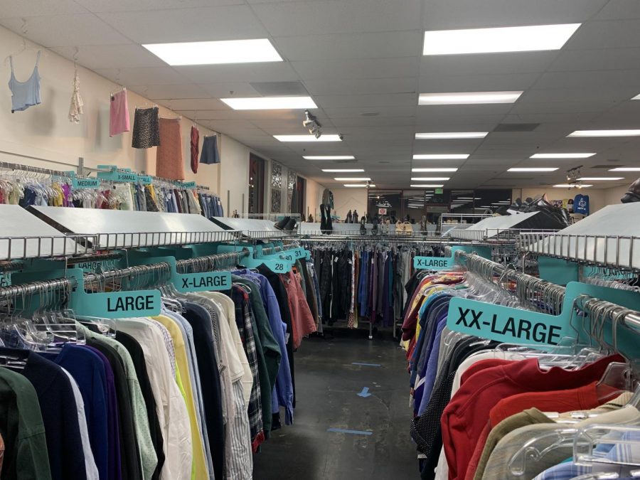 Thrift stores and second-hand shops like Platos Closet offer a range of clothing options for teens. 