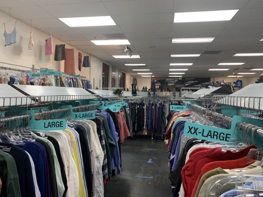 Thrift stores and second-hand shops like Plato's Closet offer a range of clothing options for teens. 