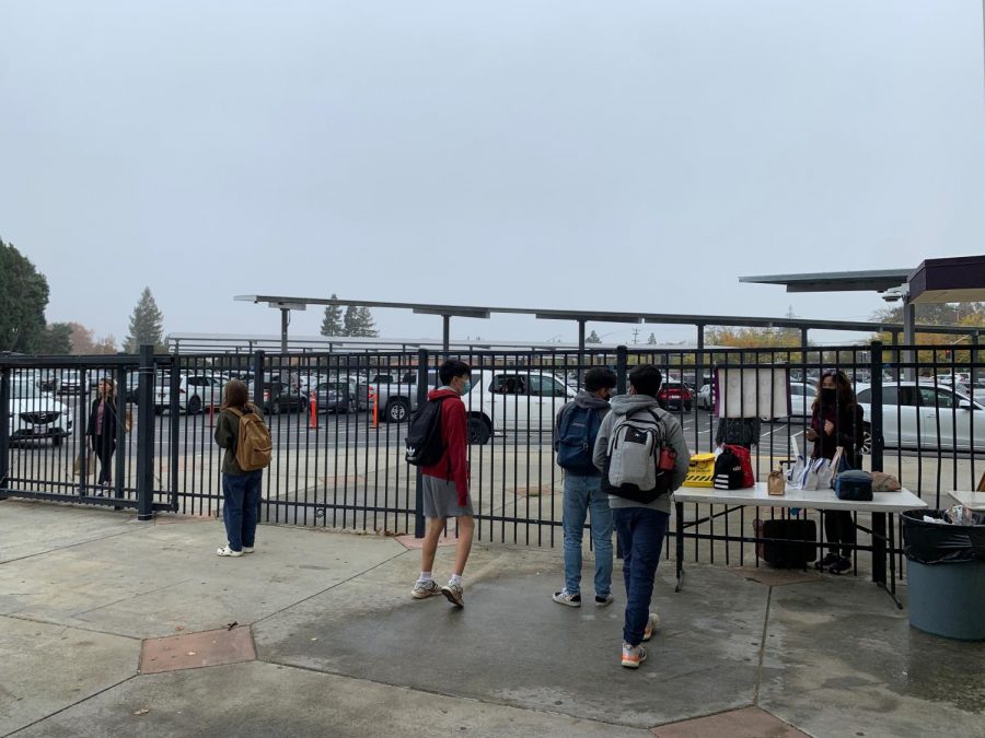 Students pick up their lunches in front of the Q building starting from November 30.