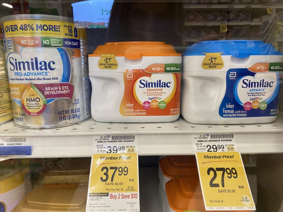 Similac, a type of baby formula, is selling for $30 a package, a hefty price for parents, but for some parents similac is the only baby formula that their children can consume. The store managers  have placed the item behind a locked glass door in order to keep people from stealing it.