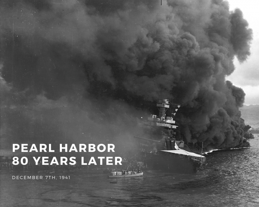 The USS California (BB44) after the Japanese attack on Pearl Harbor, Dec. 7 1941. Abandoning ship.