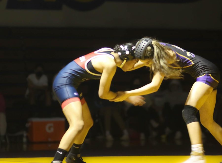 Gracie Caro ('24) struggles to get a win against her Dublin High opponent.