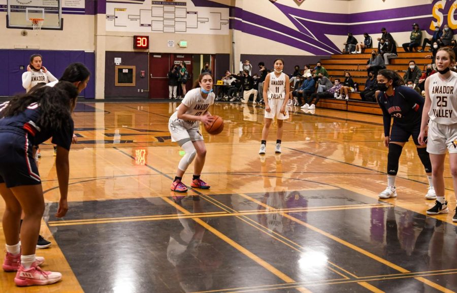 Gianna Ghio takes a free throw after a foul play.