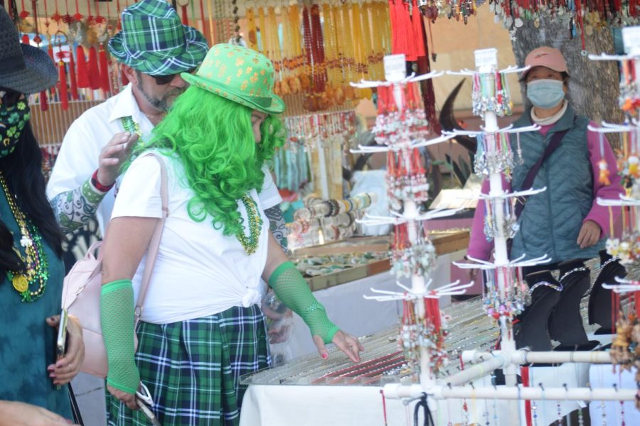 Beautiful jewlery, like bracelets and necklaces, were seen at many of the booths.