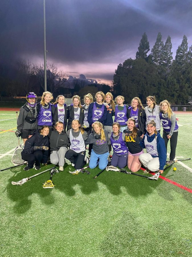 The Varsity Girls’ Lacrosse team was faced with hail during practice, but that did not stop them from working hard on the field.