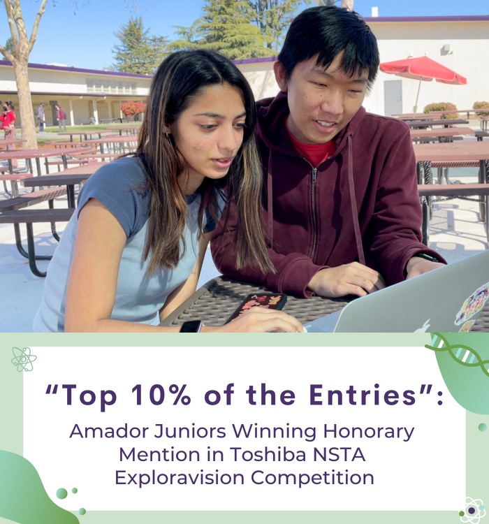 Wang and Modaks win makes Amador one out of eleven high schools who entered the competitions top 10%.