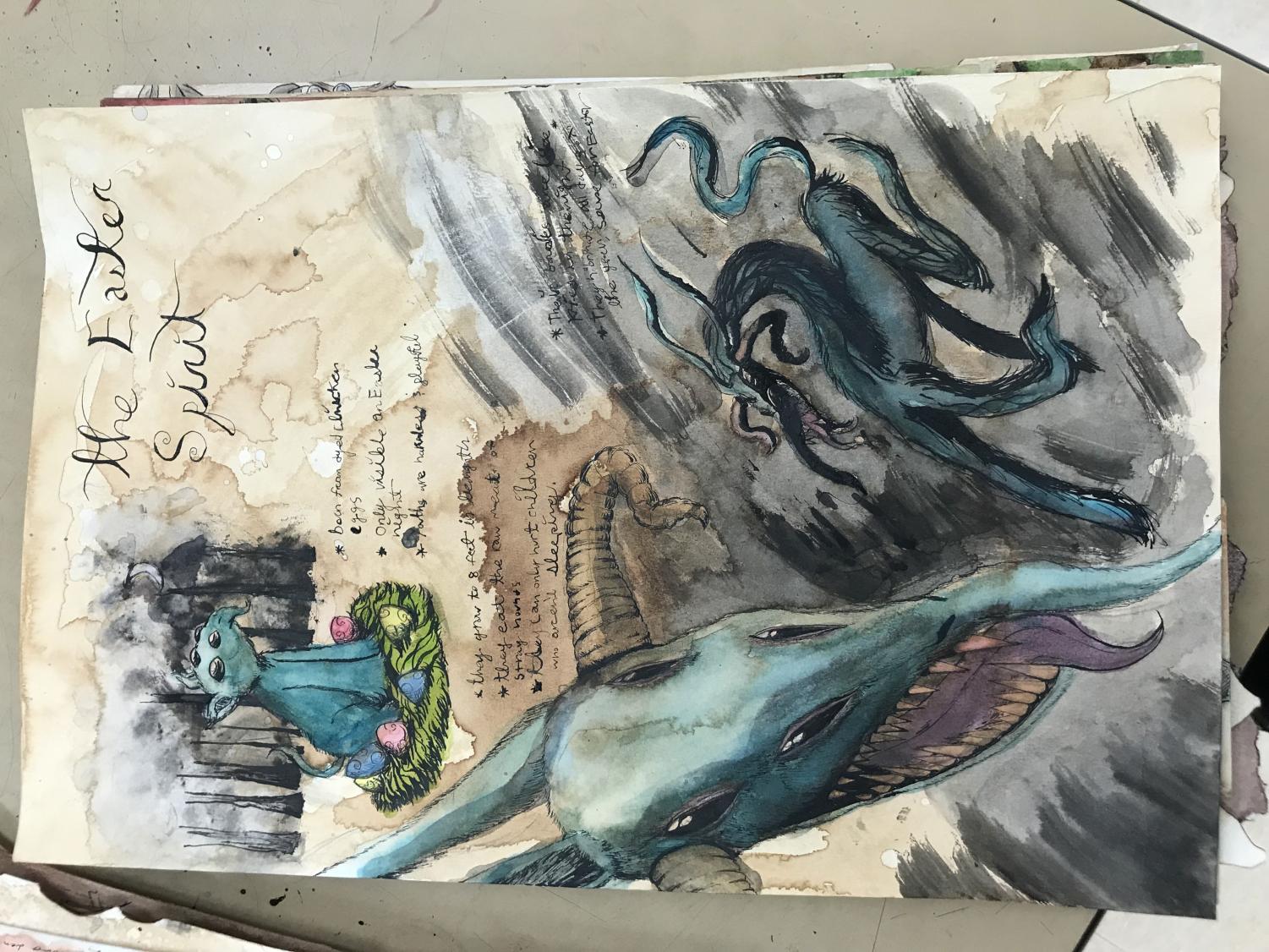 Art 2 class creates fantasy nature journals