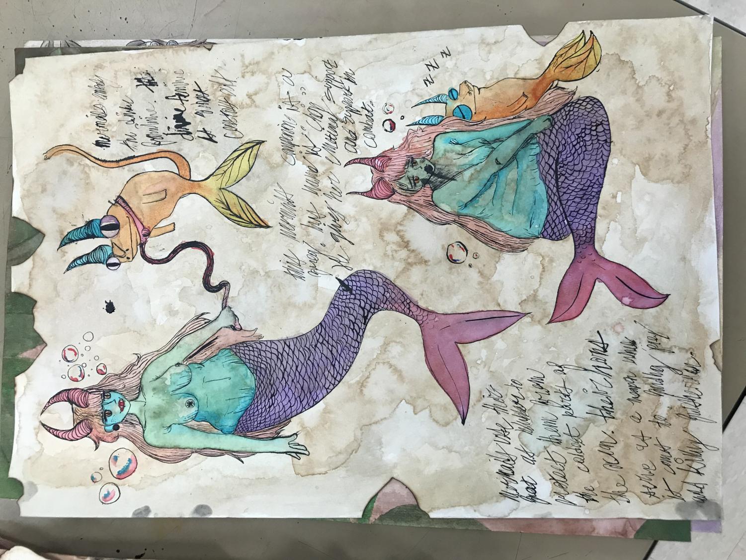 Art 2 class creates fantasy nature journals