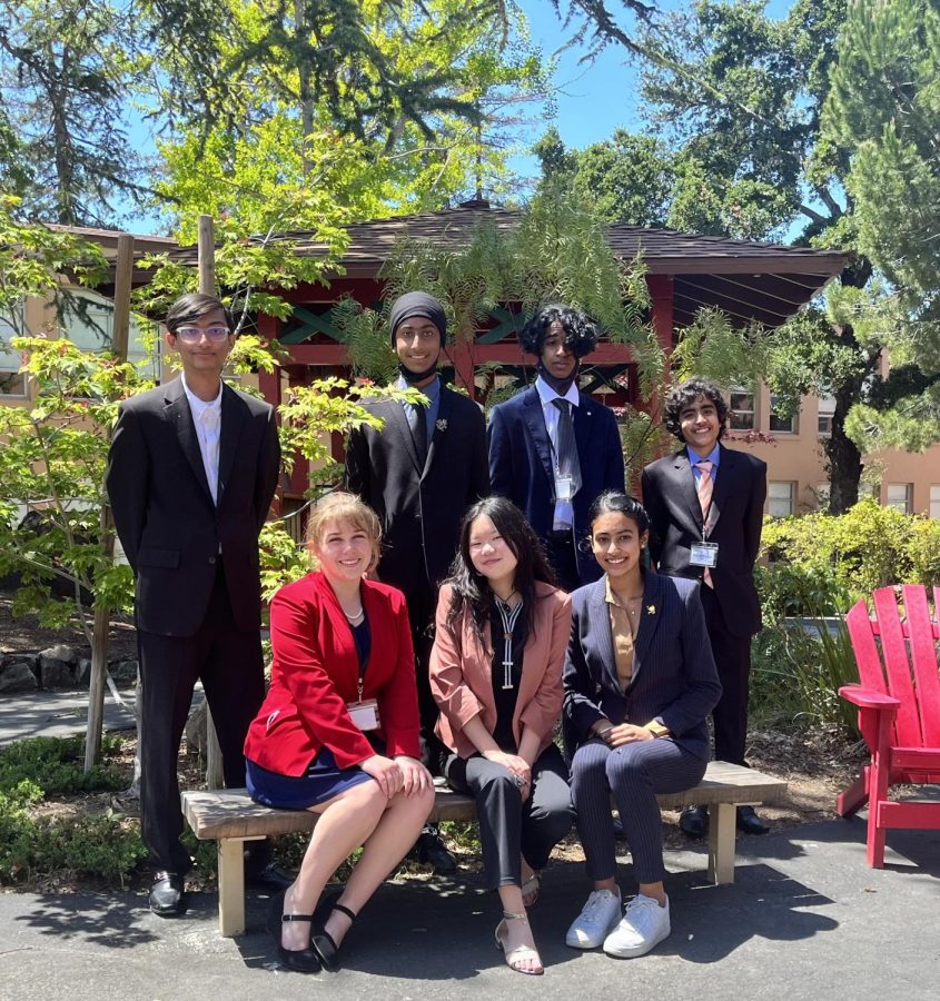 Amador delegates pose for a picture as they are almost ready to compete at the Sequoia Conference.